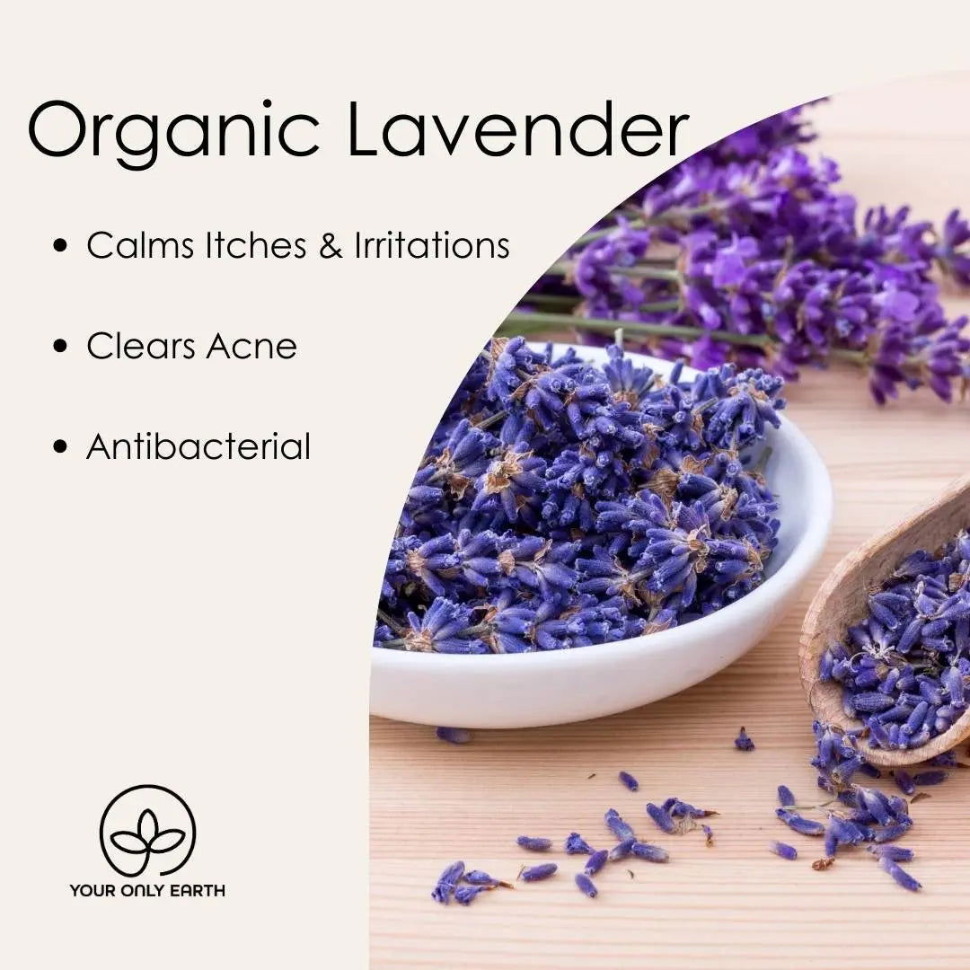 Lavender balm in a 4 oz jar by Your Only Earth, showcasing the soothing balm with lavender scent and natural ingredients.