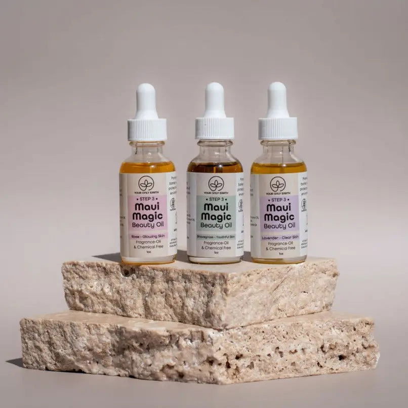 Your Only Earth Maui Magic Beauty Oil in 1 oz, lavender-scented skin care oil for sensitive and acne-prone skin.