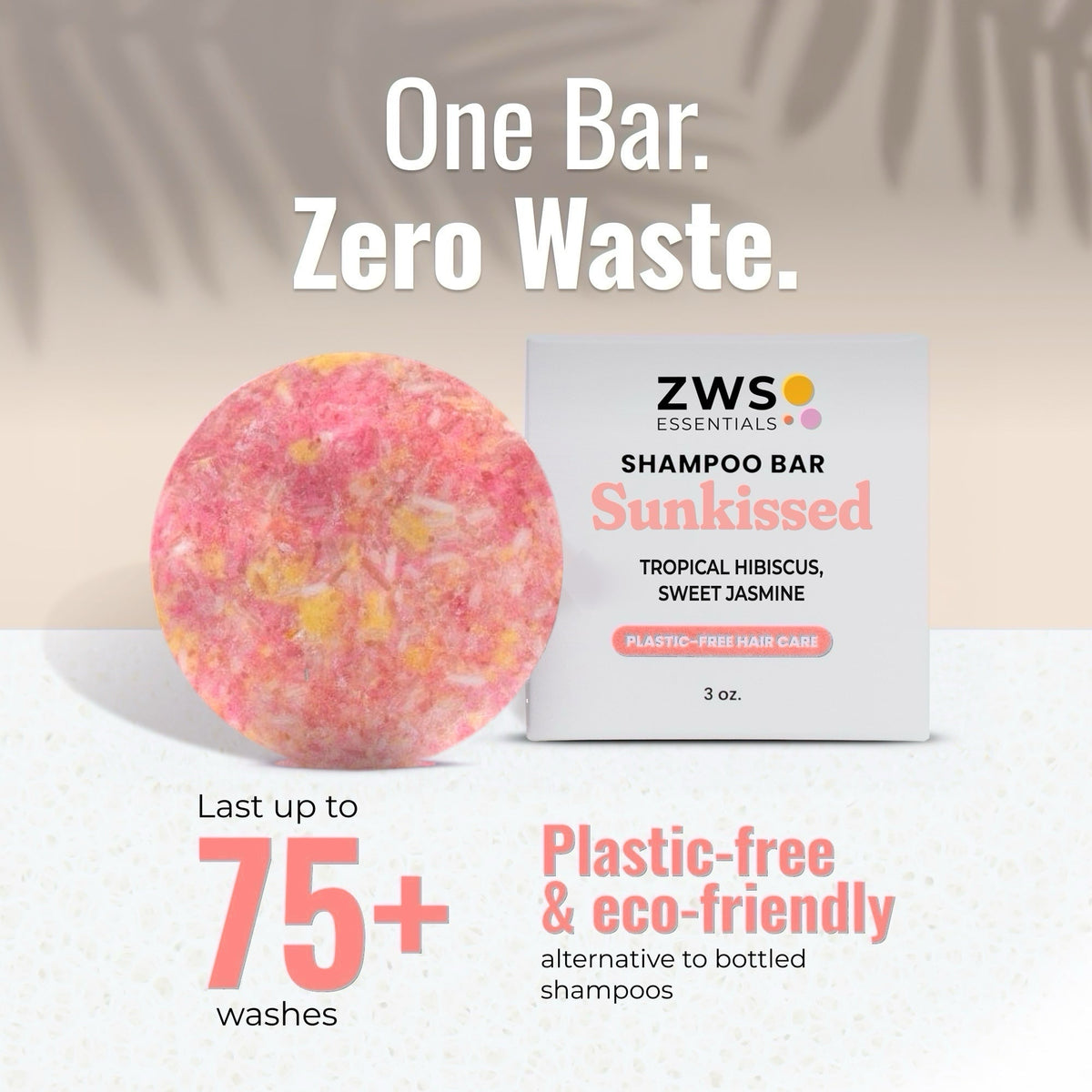 Sunkissed scent shampoo and conditioner bar duo from ZeroWasteStore.com, plastic-free, eco-friendly hair care set.