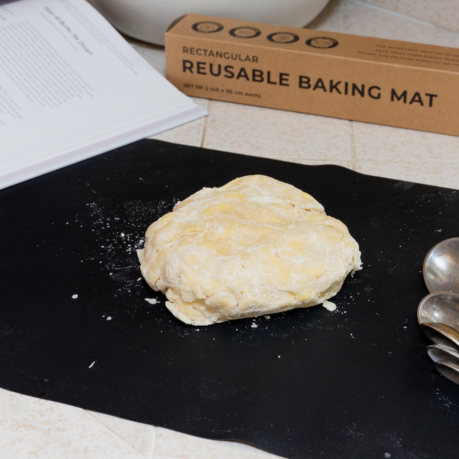 Two rectangle silicone baking mats for baking sheets, non-stick and reusable, from ZeroWasteStore.com.
