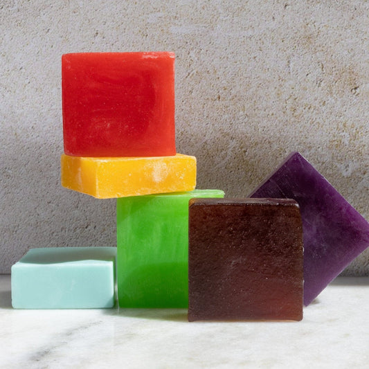Zero Waste Glycerin Soap Bar by Suds & Eco, 4.5oz, showing a clear soap bar with a natural, eco-friendly design.