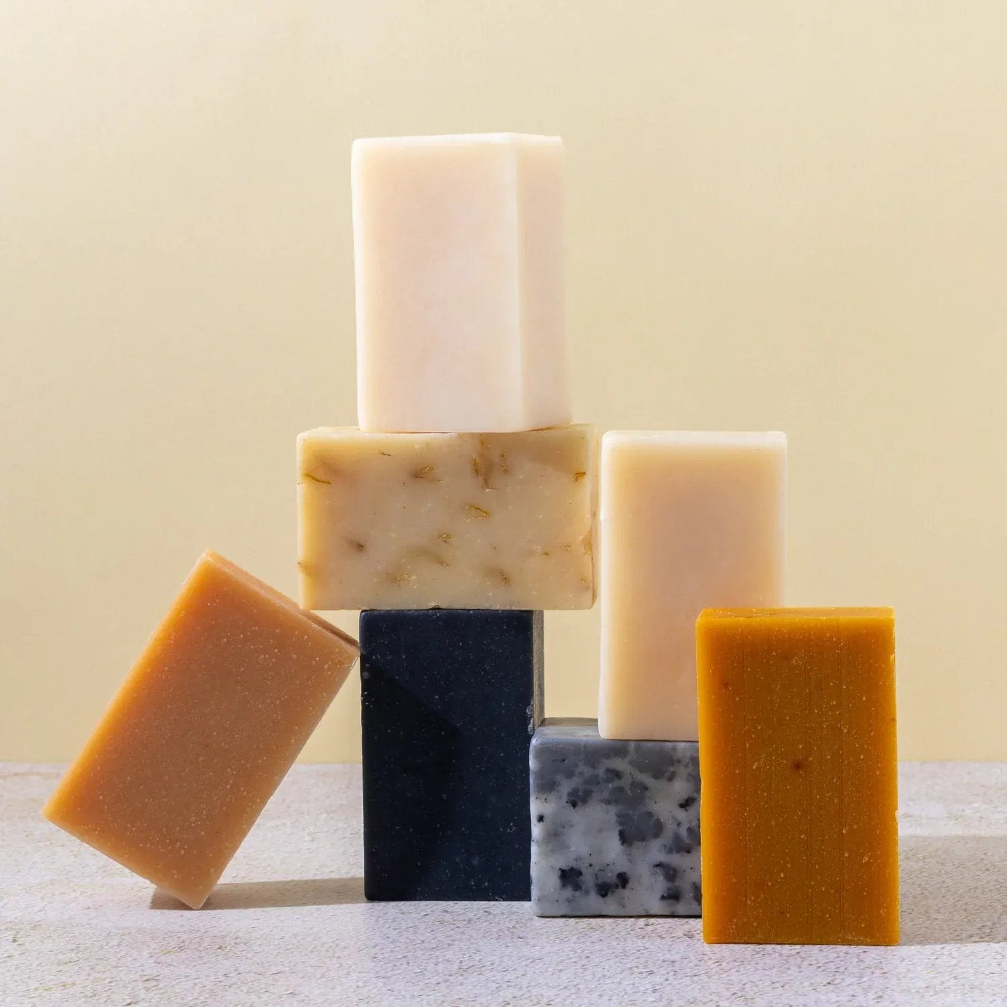 Turmeric soap bar by ZeroWasteStore.com, 4oz natural vegan face and body soap with six scent options, plastic-free packaging.