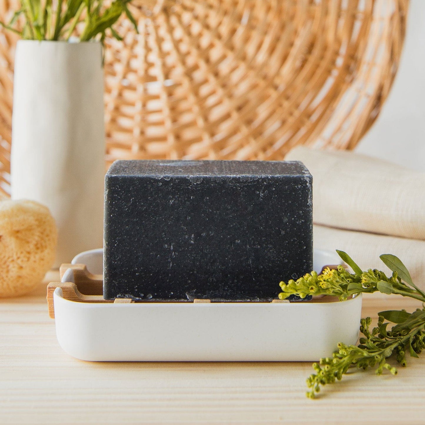 Turmeric soap bar by ZeroWasteStore, 4oz, natural vegan face and body soap with six scent options, plastic-free packaging.