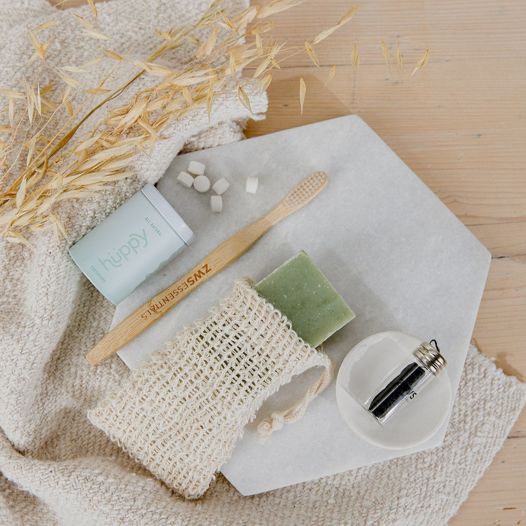 Natural fiber soap saver bag for bath and body, designed for zero waste and eco-friendly soap storage.
