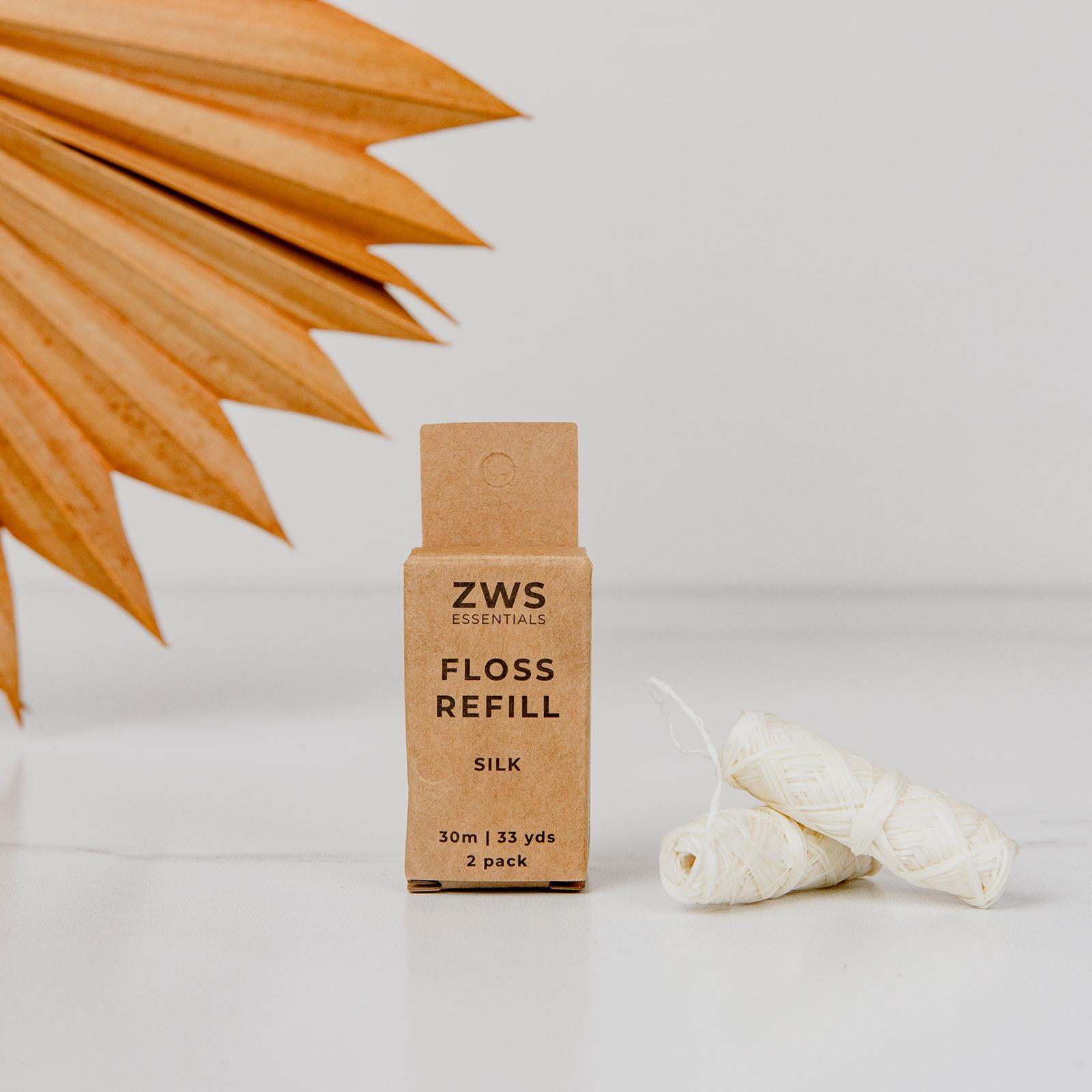 Silk Floss Zero Waste Dental Floss, 30m biodegradable and refillable dental floss from ZeroWasteStore.com