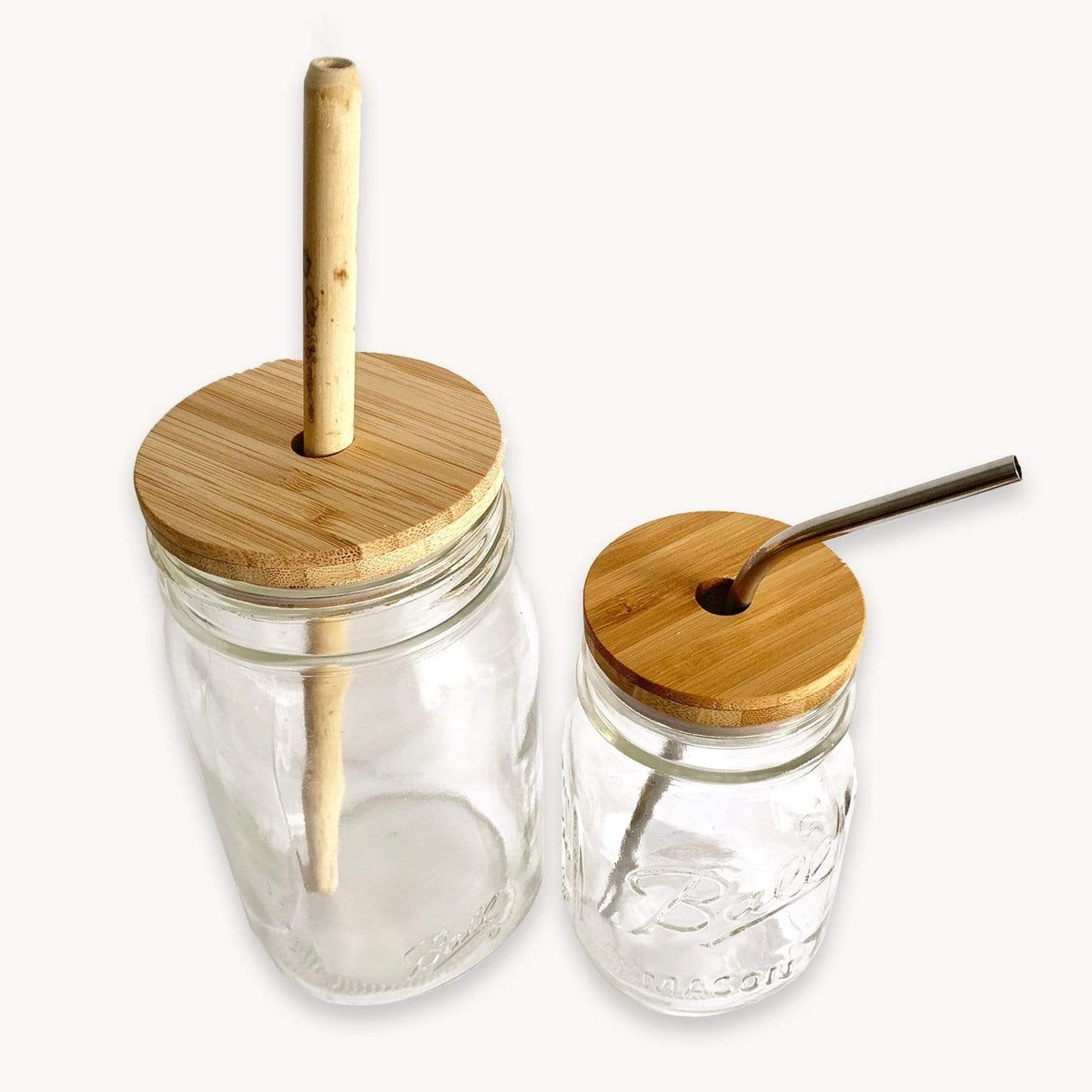 Wide-mouth bamboo mason jar lid for drinkware by ZeroWasteStore.com, eco-friendly bamboo material, fits standard mason jars.