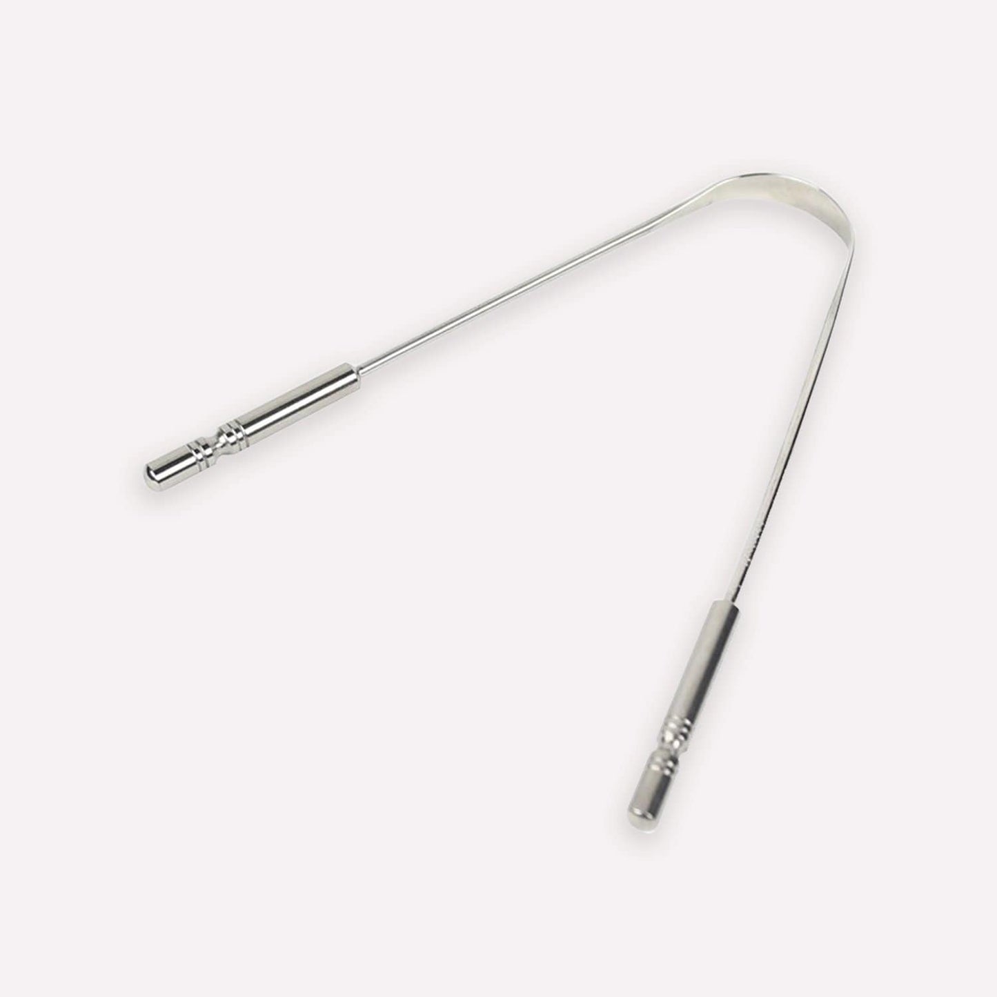 Stainless steel tongue scraper for oral care, zero waste design, reusable and eco-friendly from ZeroWasteStore.com.