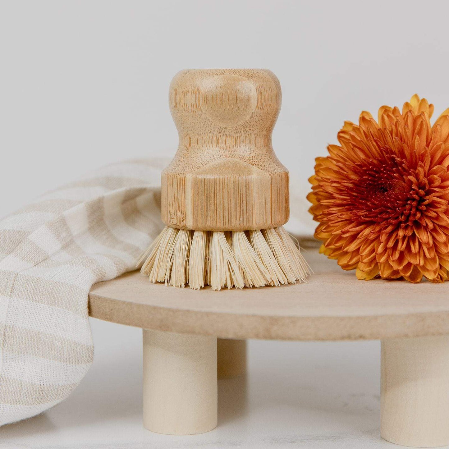 ZeroWasteStore dish scrub brush with ergonomic handle and durable bristles for effective cleaning of dishes and cookware.