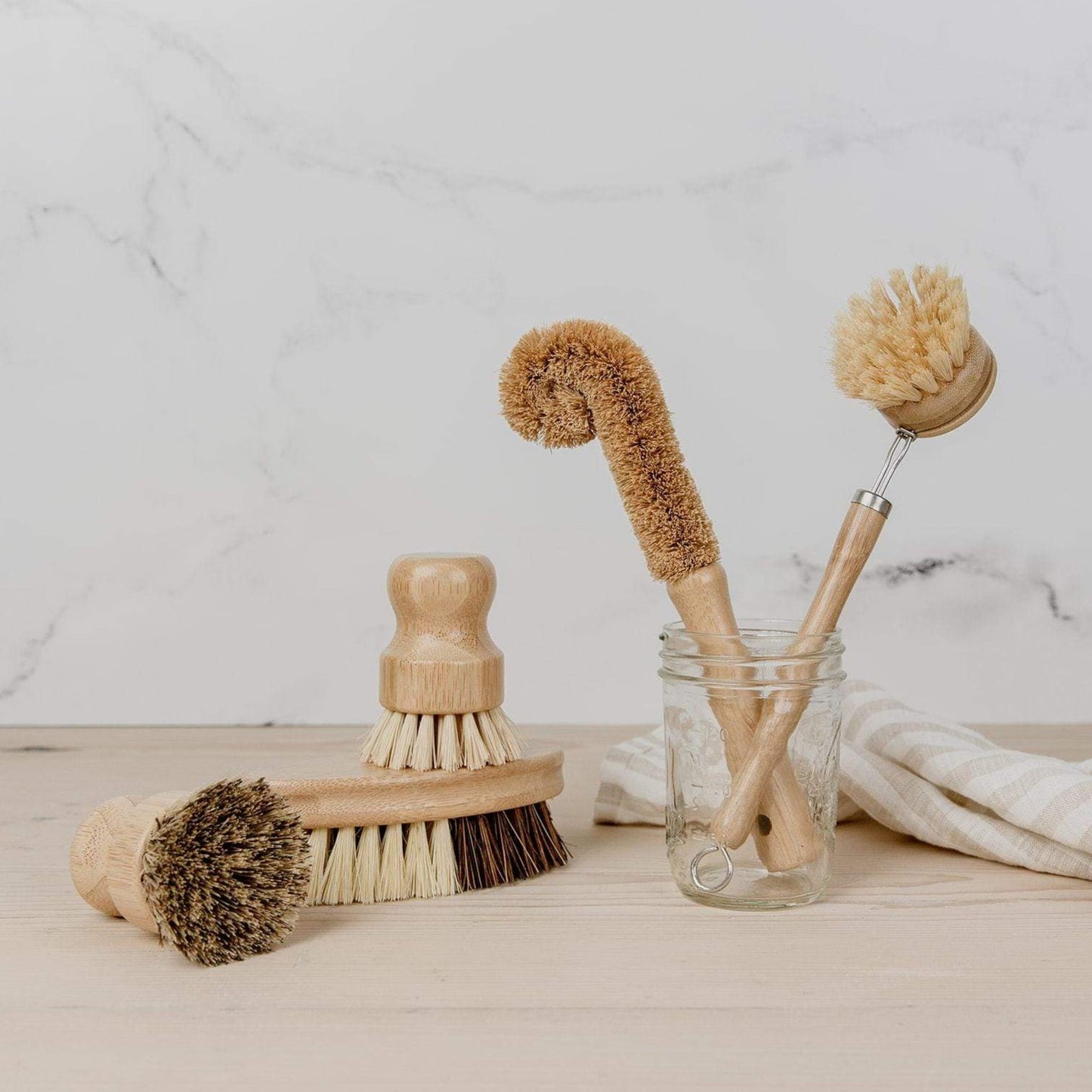 Zero Waste Dish Brush Kit featuring eco-friendly scrub brushes for sustainable kitchen cleaning, designed for eco-conscious households.