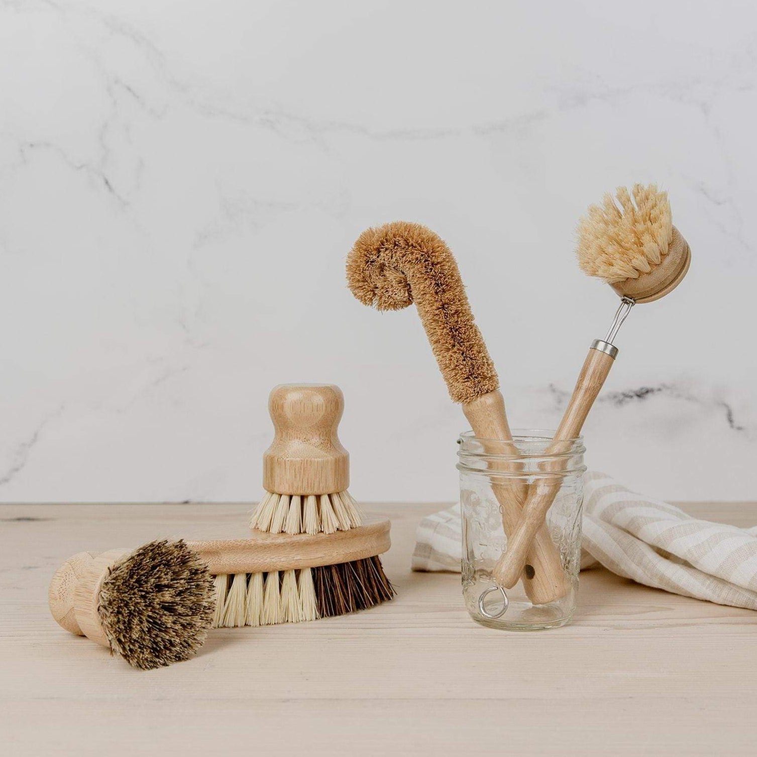 Zero Waste Dish Brush Kit featuring eco-friendly scrub brushes for sustainable kitchen cleaning, designed for eco-conscious households.