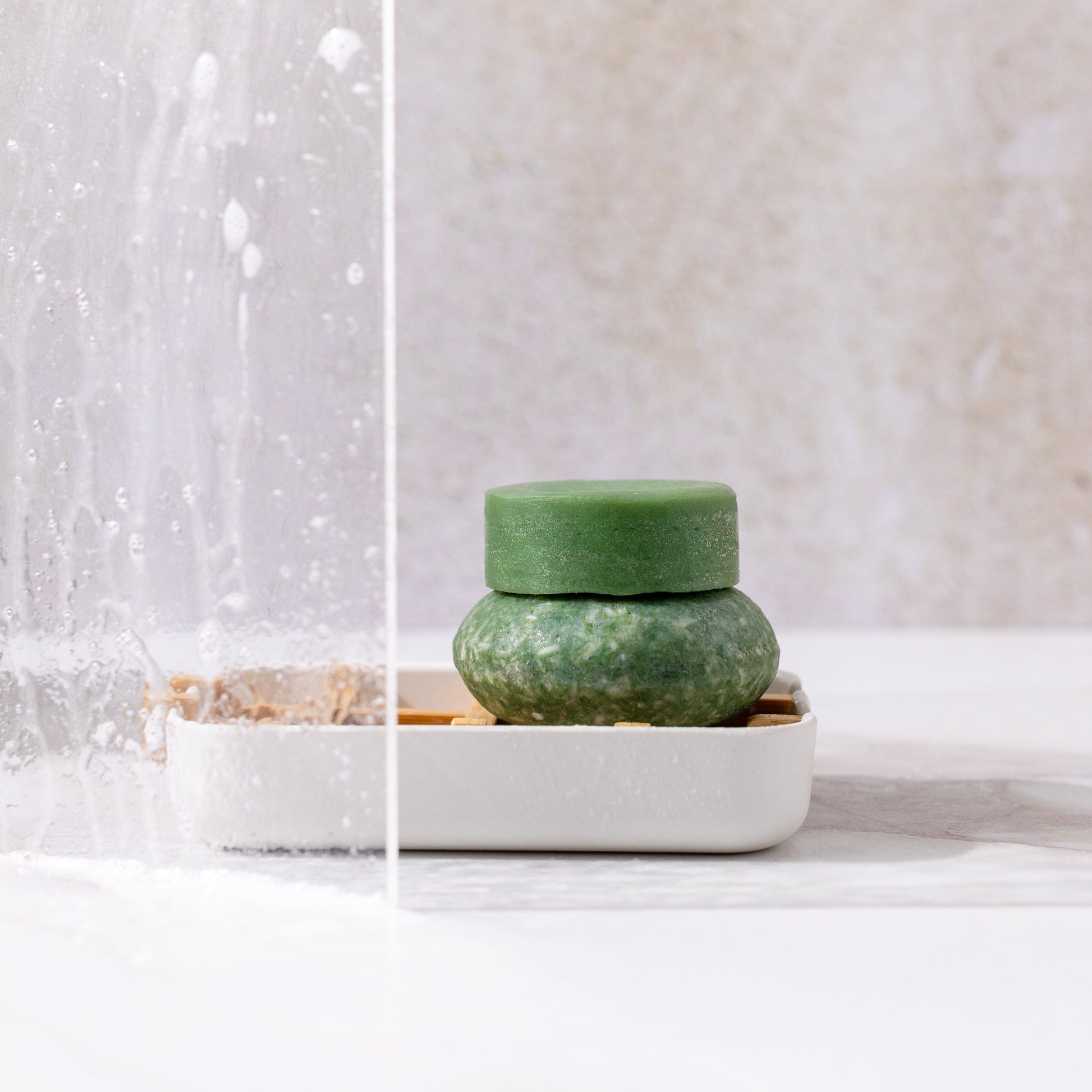 Bloom shampoo and conditioner bar duo with castor oil from ZeroWasteStore, designed to promote hair growth and natural shine.