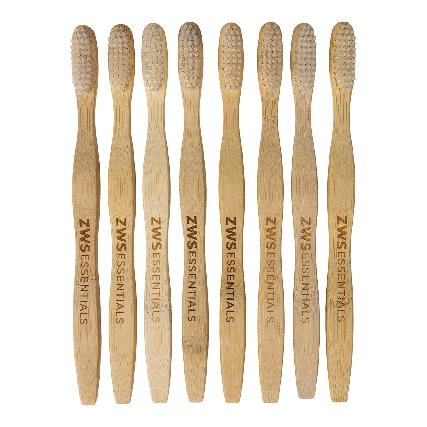 Bamboo toothbrush from ZeroWasteStore.com with a natural bamboo handle and soft bristles, eco-friendly and sustainable oral care tool.