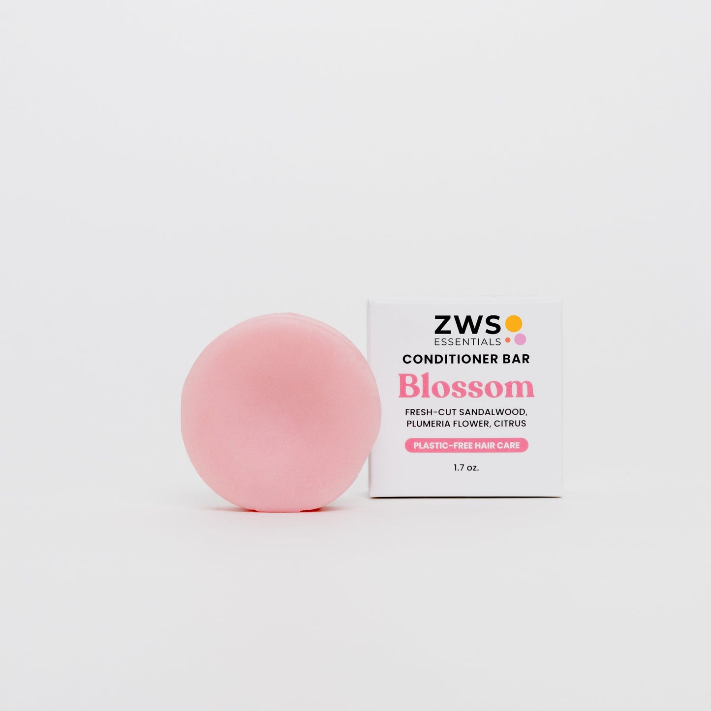 ZeroWasteStore Blossom Conditioner Bar for nourishing hair, eco-friendly solid conditioner with floral scent and natural ingredients.