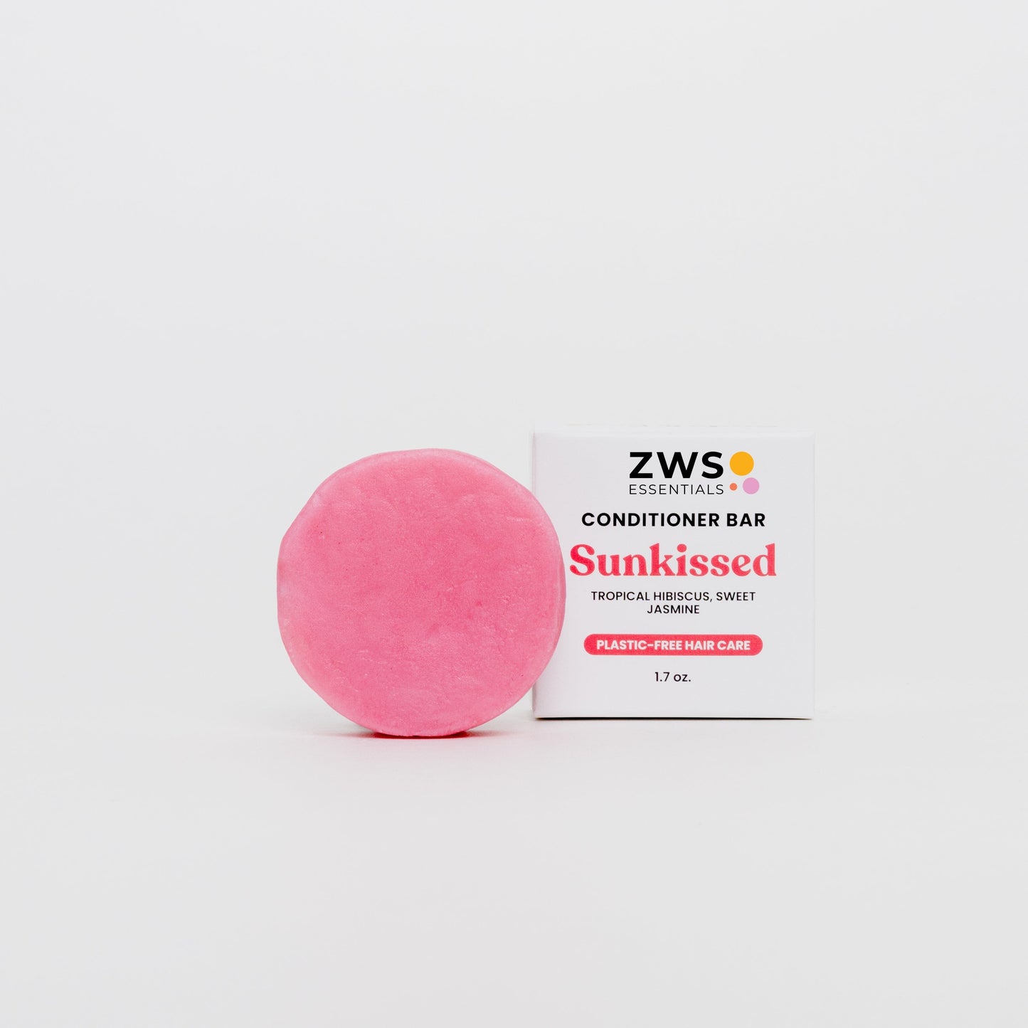 Sunkissed Conditioner Bar by ZeroWasteStore.com, natural solid conditioner for hair, with a smooth, rounded shape and eco-friendly packaging
